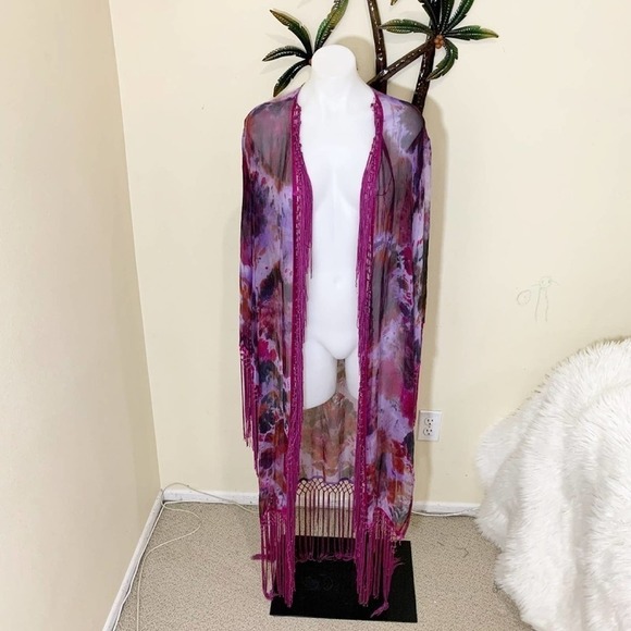 Coachella Festival UNIF Silk Fringe Kimono - Picture 4 of 9